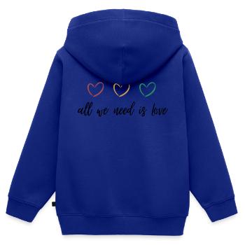 Liebe und Hoffnung - Kinder Premium Organic Zip Hoodie - Royalblau - Hinten - AI Model Kid Male (0cm)