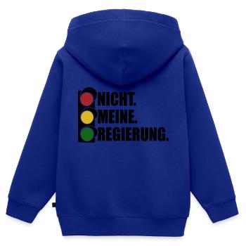 Ampel - Nicht meine Regierung - Spruch - Kinder Premium Organic Zip Hoodie - Royalblau - Hinten - AI Model Kid Male (0cm)