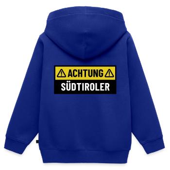 Achtung Südtiroler - Regionaler Spruch - Kinder Premium Organic Zip Hoodie - Royalblau - Hinten - AI Model Kid Male (0cm)
