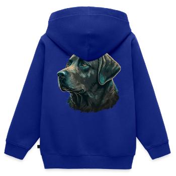Sanfter Labrador Retriever - Kinder Premium Organic Zip Hoodie - Royalblau - Hinten - AI Model Kid Male (0cm)