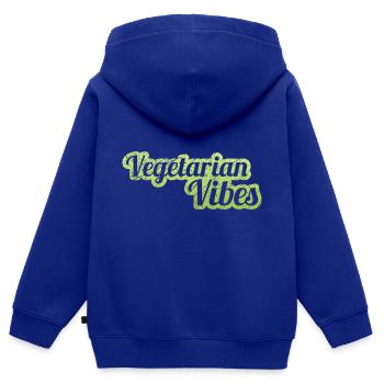 Vegan Vegetarian Vegetable Vintage I Gift - Kids Premium Organic Zip-up Hoodie - royal blue - Back - AI Model Kid Male (0cm)