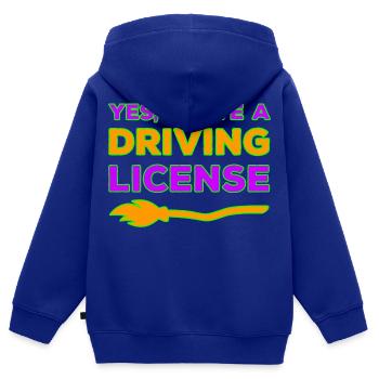 Ja, ich habe einen Hexenbesen Führerschein - Kinder Premium Organic Zip Hoodie - Royalblau - Hinten - AI Model Kid Male (0cm)