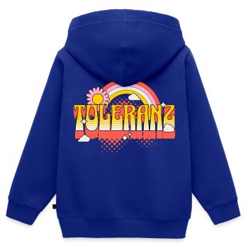 Toleranz Vielfalt Respekt Akzeptanz Liebe LGBTQ - Kinder Premium Organic Zip Hoodie - Royalblau - Hinten - AI Model Kid Male (0cm)