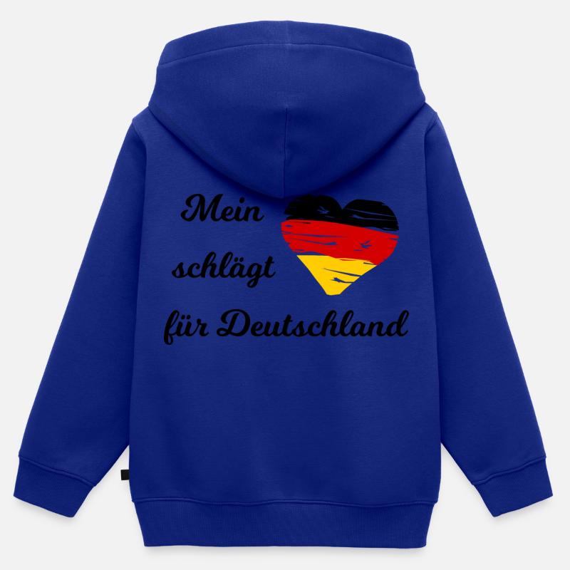 L’amour de l’Allemagne - Sweat Premium à capuche zippé enfant bio - bleu roi