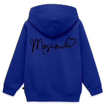 Moscou Heartbeat Russie Moscou - Sweat Premium à capuche zippé enfant bio - bleu roi - Dos - AI Model Kid Male (0cm)