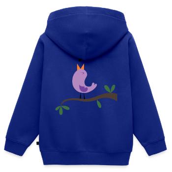 Singvogel - Kinder Premium Organic Zip Hoodie - Royalblau - Hinten - AI Model Kid Male (0cm)