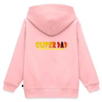 SUPER DAD - Kids Premium Organic Zip-up Hoodie - rose - Back - AI Model Kid Female (0cm)