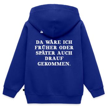 Mathe Satz des Pythagoras Geschenkidee lustig - Kinder Premium Organic Zip Hoodie - Royalblau - Hinten - AI Model Kid Male (0cm)