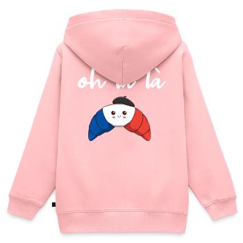 Frankreich Croissant oh là là Geschenkidee süß - Kinder Premium Organic Zip Hoodie - Rosa - Hinten - AI Model Kid Female (0cm)