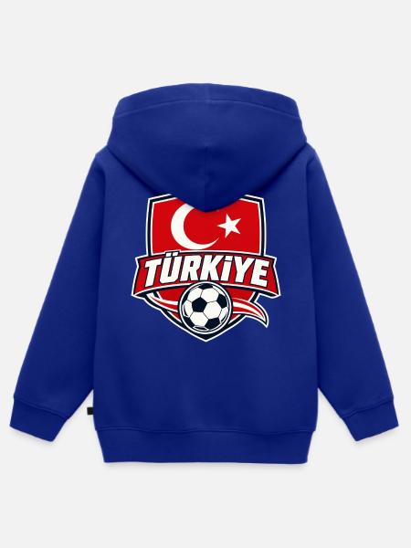 Türkei Fußball - Kinder Premium Organic Zip Hoodie - Royalblau
