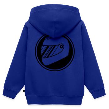 Rennfahrer helm racing - Kinder Premium Organic Zip Hoodie - Royalblau - Hinten - AI Model Kid Male (0cm)