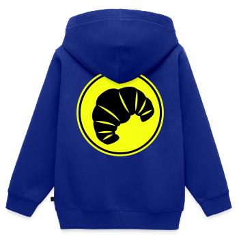 Croissant Symbol - Kinder Premium Organic Zip Hoodie - Royalblau - Hinten - AI Model Kid Male (0cm)