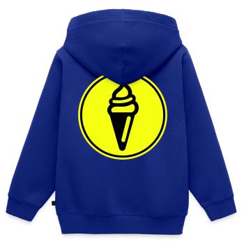 Icône d’icône de glace - Sweat Premium à capuche zippé enfant bio - bleu roi - Dos - AI Model Kid Male (0cm)