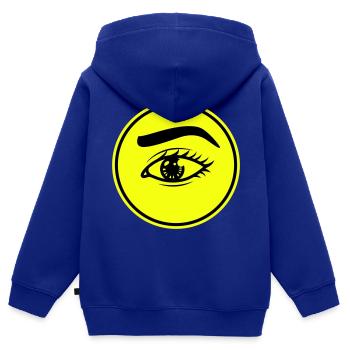 Symbole de l’œil - Sweat Premium à capuche zippé enfant bio - bleu roi - Dos - AI Model Kid Male (0cm)