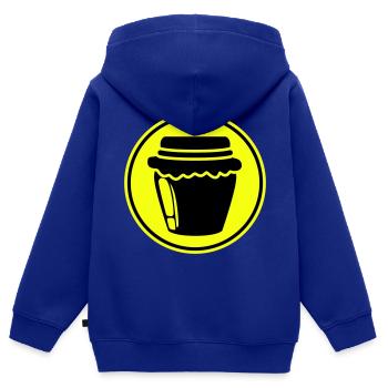 Abeille symbole miel - Sweat Premium à capuche zippé enfant bio - bleu roi - Dos - AI Model Kid Male (0cm)