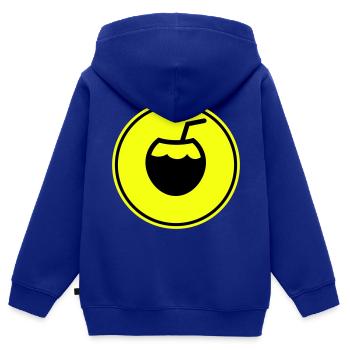 Kokos Icon Symbol - Kinder Premium Organic Zip Hoodie - Royalblau - Hinten - AI Model Kid Male (0cm)