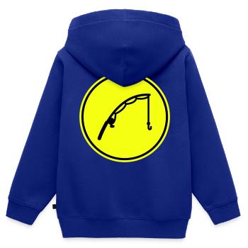 Angelrute angeln icon - Kinder Premium Organic Zip Hoodie - Royalblau - Hinten - AI Model Kid Male (0cm)