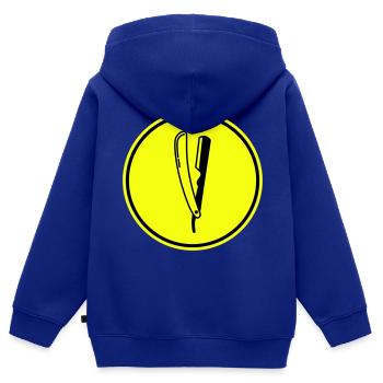 Rasieren Barber logo icon - Kinder Premium Organic Zip Hoodie - Royalblau - Hinten - AI Model Kid Male (0cm)