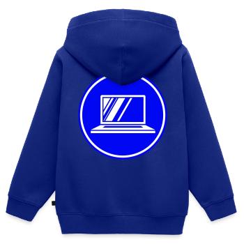 Laptop Symbol - Kinder Premium Organic Zip Hoodie - Royalblau - Hinten - AI Model Kid Male (0cm)