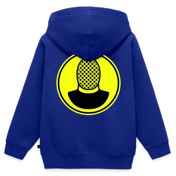 Masque d’escrime - Sweat Premium à capuche zippé enfant bio - bleu roi - Dos - AI Model Kid Male (0cm)