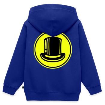 Cylindre de toilettage - Sweat Premium à capuche zippé enfant bio - bleu roi - Dos - AI Model Kid Male (0cm)