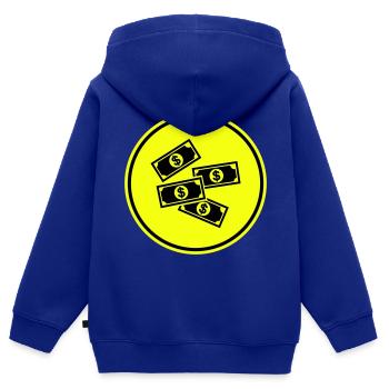 Cash Money Symbol - Kinder Premium Organic Zip Hoodie - Royalblau - Hinten - AI Model Kid Male (0cm)