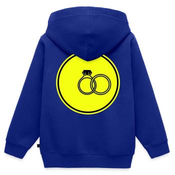 Eheringe symbol - Kinder Premium Organic Zip Hoodie - Royalblau - Hinten - AI Model Kid Male (0cm)