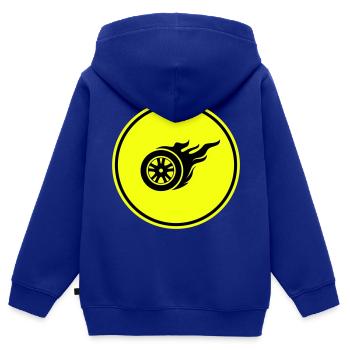 Reifen feuer - Kinder Premium Organic Zip Hoodie - Royalblau - Hinten - AI Model Kid Male (0cm)