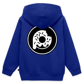 Manger un beignet - Sweat Premium à capuche zippé enfant bio - bleu roi - Dos - AI Model Kid Male (0cm)