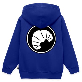Croissant Symbol - Kinder Premium Organic Zip Hoodie - Royalblau - Hinten - AI Model Kid Male (0cm)