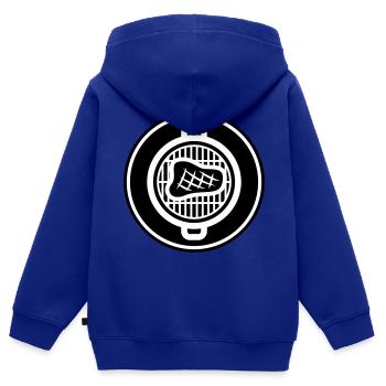 Steak de viande - Sweat Premium à capuche zippé enfant bio - bleu roi - Dos - AI Model Kid Male (0cm)