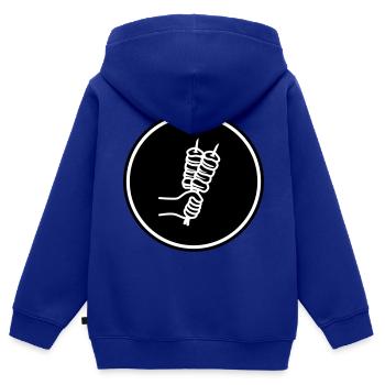 Spieß grill Icon - Kinder Premium Organic Zip Hoodie - Royalblau - Hinten - AI Model Kid Male (0cm)