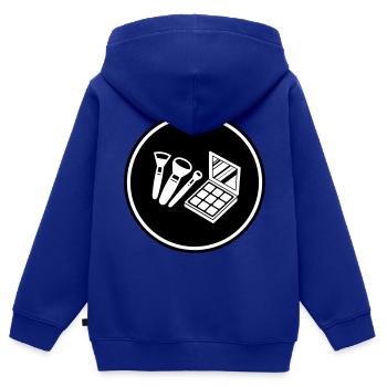 Make Up Cosmetics Icon - Kids Premium Organic Zip-up Hoodie - royal blue - Back - AI Model Kid Male (0cm)