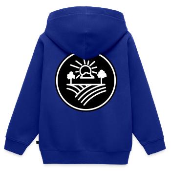Farm Landwirt - Kinder Premium Organic Zip Hoodie - Royalblau - Hinten - AI Model Kid Male (0cm)