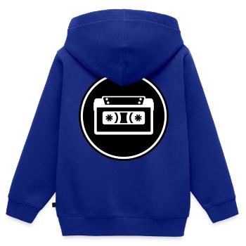 Symbole de cassette - Sweat Premium à capuche zippé enfant bio - bleu roi - Dos - AI Model Kid Male (0cm)