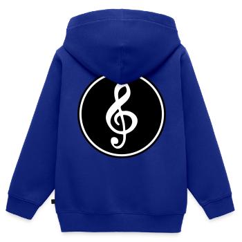 Musiknoten Musiker - Kinder Premium Organic Zip Hoodie - Royalblau - Hinten - AI Model Kid Male (0cm)