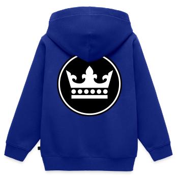 Krone Silhouette - Sweat Premium à capuche zippé enfant bio - bleu roi - Dos - AI Model Kid Male (0cm)