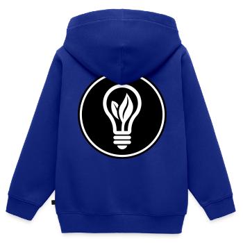 Icône d’ampoule - Sweat Premium à capuche zippé enfant bio - bleu roi - Dos - AI Model Kid Male (0cm)