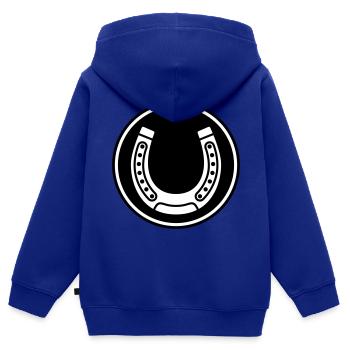 Hufeisen Symbol - Kinder Premium Organic Zip Hoodie - Royalblau - Hinten - AI Model Kid Male (0cm)