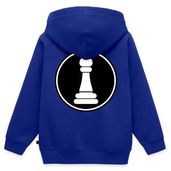 Pièce d'échecs pion évêque - Sweat Premium à capuche zippé enfant bio - bleu roi - Dos - AI Model Kid Male (0cm)