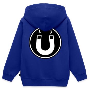 aimant en fer à cheval - Sweat Premium à capuche zippé enfant bio - bleu roi - Dos - AI Model Kid Male (0cm)