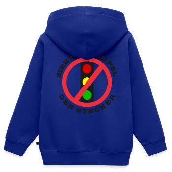 Zieht der Ampel den Stecker - Kinder Premium Organic Zip Hoodie - Royalblau - Hinten - AI Model Kid Male (0cm)