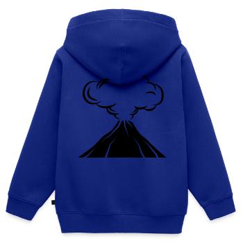 Icône de volcan - Sweat Premium à capuche zippé enfant bio - bleu roi - Dos - AI Model Kid Male (0cm)