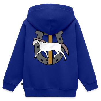 Berufe Hufschmied Hufeisen Schmied Pferd Job Beruf - Kinder Premium Organic Zip Hoodie - Royalblau - Hinten - AI Model Kid Male (0cm)