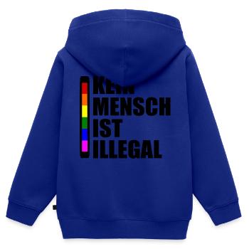 Kein mensch ist illegal - Kinder Premium Organic Zip Hoodie - Royalblau - Hinten - AI Model Kid Male (0cm)