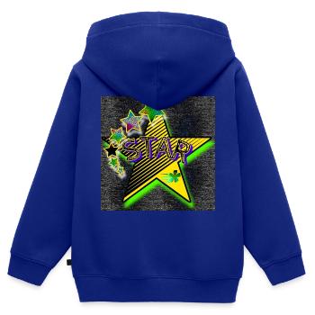 STAR - STERNCHEN - Kinder Premium Organic Zip Hoodie - Royalblau - Hinten - AI Model Kid Male (0cm)