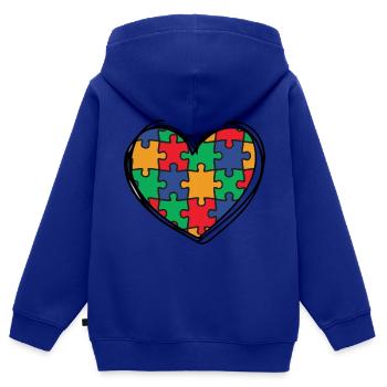 Autismus Autisten - Kinder Premium Organic Zip Hoodie - Royalblau - Hinten - AI Model Kid Male (0cm)