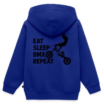 BMX Fahrrad Geschenk Vater und Sohn - Kinder Premium Organic Zip Hoodie - Royalblau - Hinten - AI Model Kid Male (0cm)