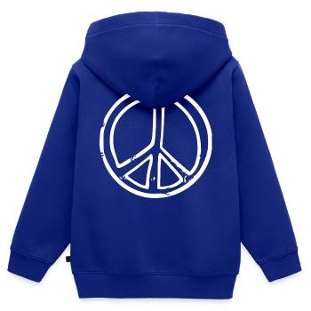 Peacezeichen - Kinder Premium Organic Zip Hoodie - Royalblau - Hinten - AI Model Kid Male (0cm)