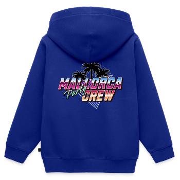 Mallorca Party Crew - Sweat Premium à capuche zippé enfant bio - bleu roi - Dos - AI Model Kid Male (0cm)